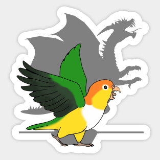 white bellied caique dragon shadow Sticker